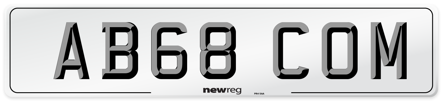 AB68 COM Number Plate from New Reg